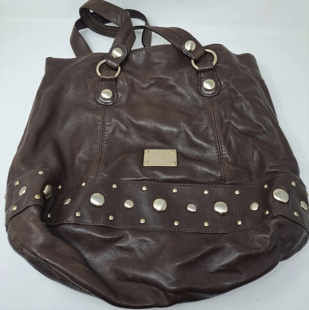 Michael Kors Soft Leather Studded Handbag - Brown